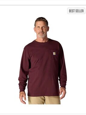 NWT Carhartt Dearborn Loose Fit Heavyweight Long Sleeve Pocket T- Shirt
